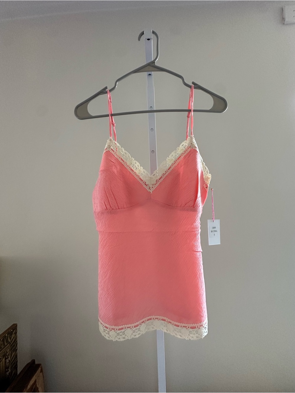 Coral Lace-Trim Cami Tank Top - Women